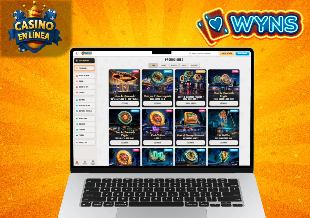 Bonos y promociones mostrados en la plataforma